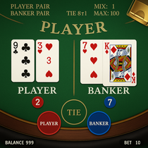 SGCasino - Baccarat Tischspiel - Elegantes Casino Gameplay